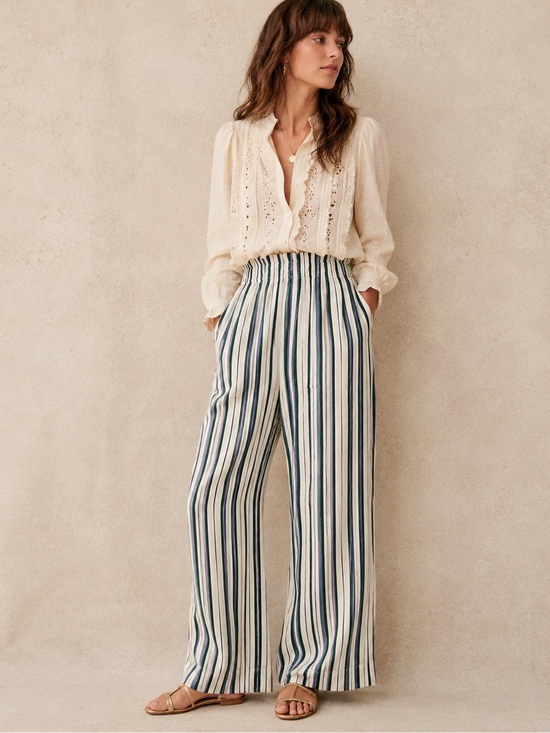 Sezane Pants - SÉZANE Wide Leg Viscose Trousers
